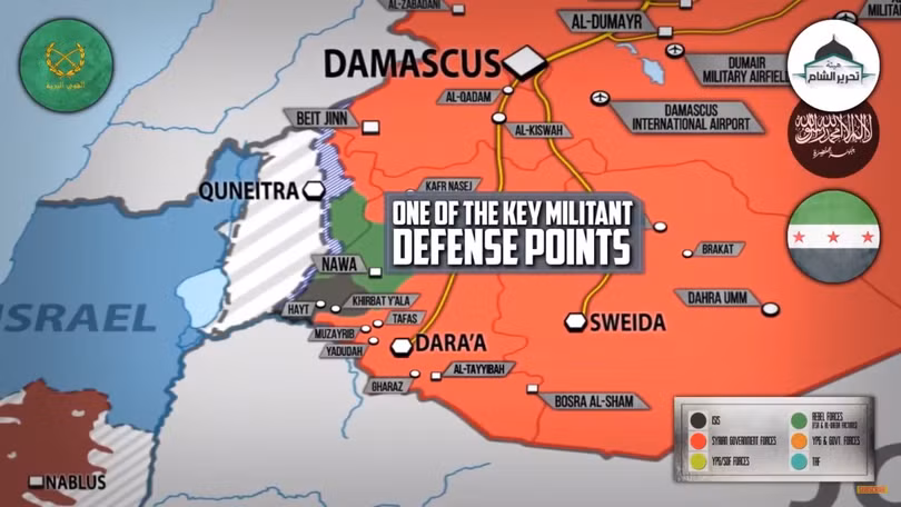 Tình hình chiến sự Daraa - Qunetra, còn một cứ chiểm chiếm lược cuối cùng ở Qunetra. Anhe video