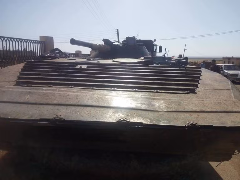 Xe Bộ binh Cơ giới BMP-1, do lực lượng FSA bàn giao cho quân đội Syria, ảnh Masdar News