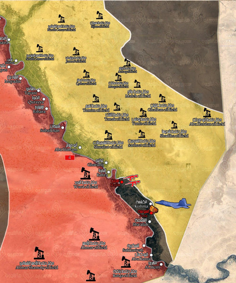 Lực lượng SDF dưới sự hỗ trợ của Mỹ đánh chiếm rất nhiều mỏ dầu chiến lược của Syria và tấn công vào bờ đông thung lũng sông Euphates. Ảnh minh họa South Front