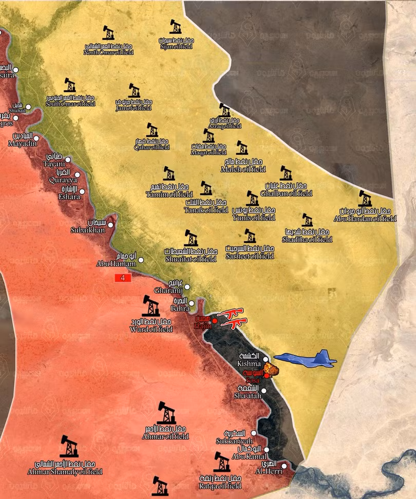 Lực lượng SDF dưới sự hỗ trợ của Mỹ đánh chiếm rất nhiều mỏ dầu chiến lược của Syria và tấn công vào bờ đông thung lũng sông Euphates. Ảnh minh họa South Front