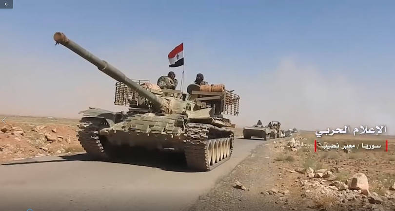 Quân đội Syria tiến về cửa khẩu Jordan. Ảnh minh họa video