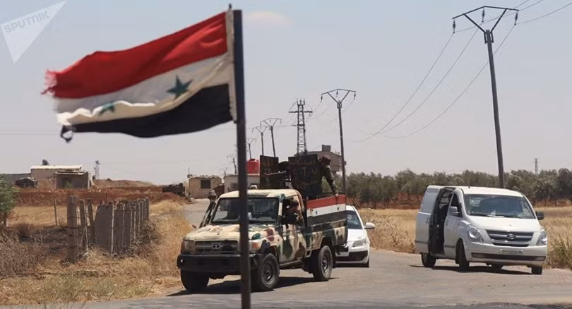 Quân đội Syria tiến vào giải phóng thành phố Nawa ở Daraa. Ành minh họa Masdar News