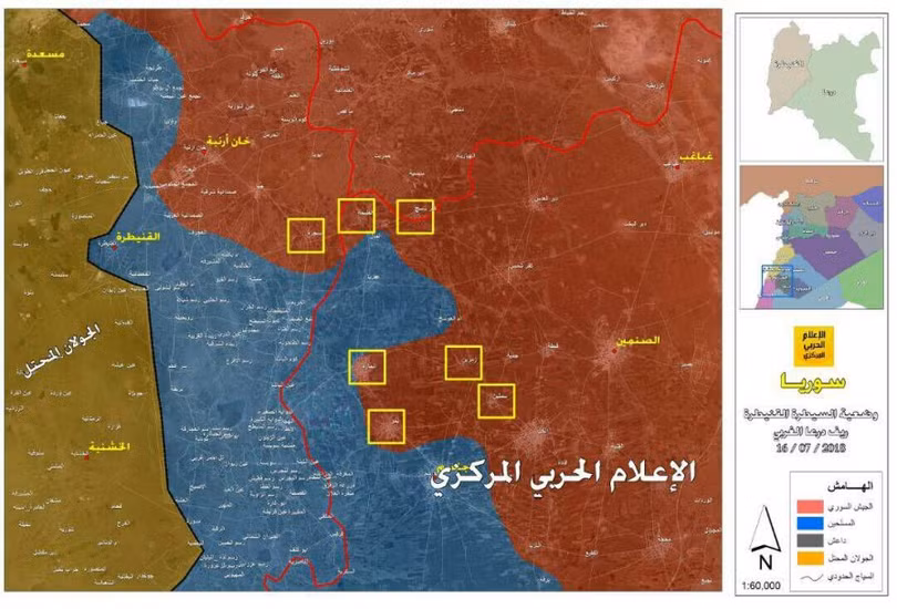 Lực lượng Tiger giải phóng tam giác tử thần trên chiến trường Daraa. Ảnh Hezbollah