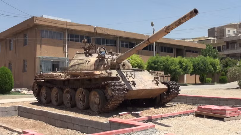 Cảnh viện bảo tàng nạn nhân chiến tranh người Kurds ở Iraq. Ảnh video