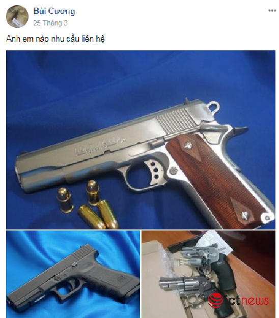 Súng đạn, thuốc nổ rao bán vô tư trên Facebook ảnh 4