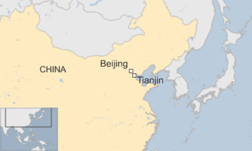 Thiên Tân cách thành phố Bắc Kinh khoảng 120 km về phía đông và là một trong những thành phố cảng quan trọng của Trung Quốc. Ảnh:BBC. Thiên Tân cách thành phố Bắc Kinh khoảng 120 km về phía đông và là một trong những thành phố cảng quan trọng của Trung Quốc. Ảnh:BBC.