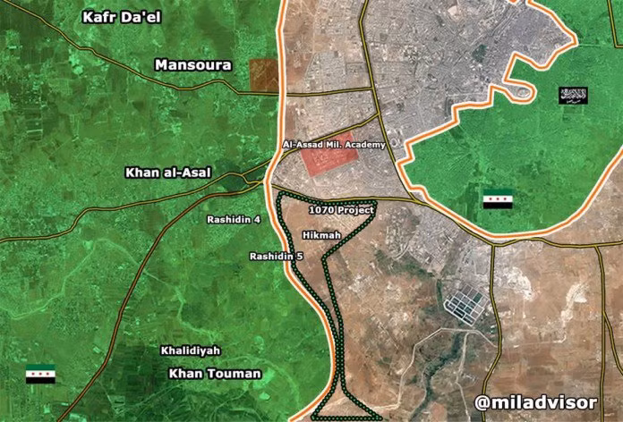 Bản đồ chiến sự Aleppo sáng ngày 01.08.2016