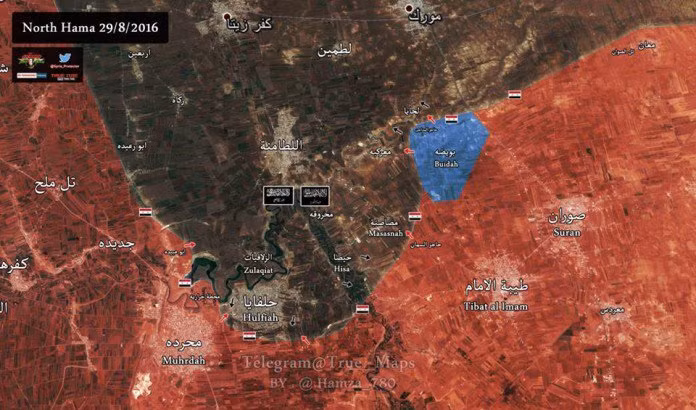 Bản đồ tình hình chiến sự phía Bắc tỉnh Hama