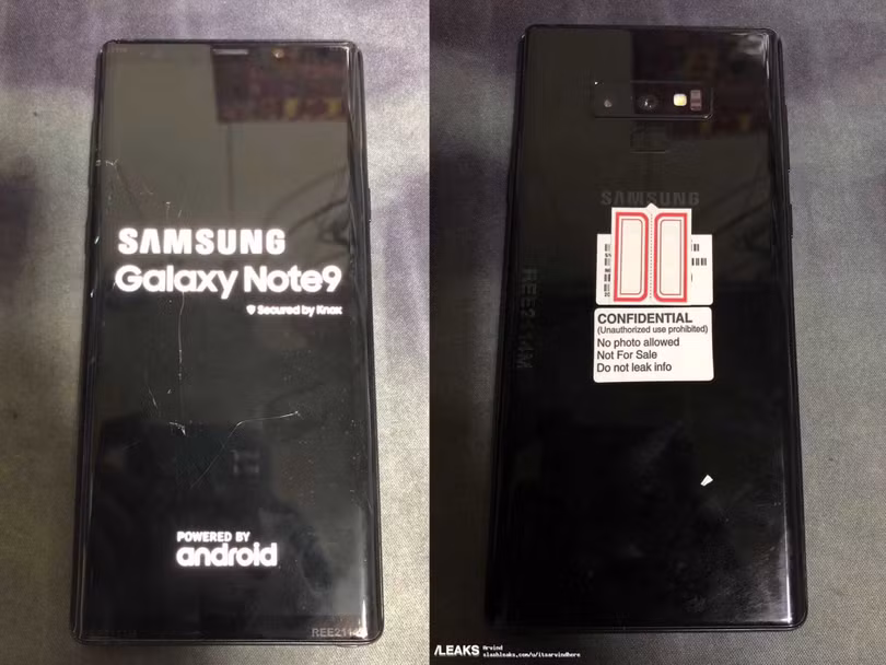 Bức ảnh thật đầu tiên của Galaxy Note 9. Ảnh: SlashLeak Bức ảnh thật đầu tiên của Galaxy Note 9. Ảnh: SlashLeak