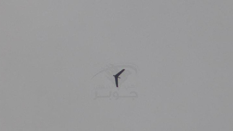 Máy bay không người lái trên bầu trời Đông Ghouta - ảnh Masdar News