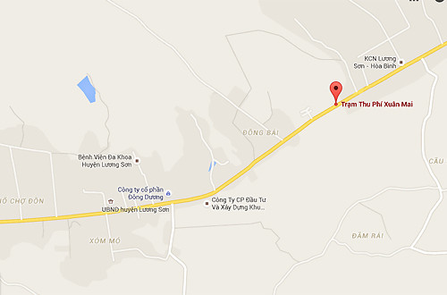 Trạm thu phí Xuân Mai - Hòa Bình trên quốc lộ 6.