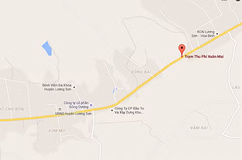 Trạm thu phí Xuân Mai - Hòa Bình trên quốc lộ 6.