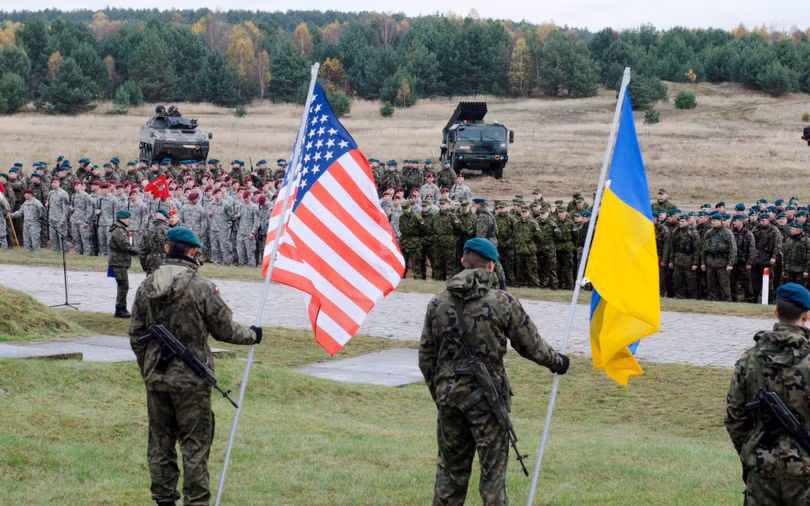 Quân đội Mỹ và Ukraina diễn tập chung - ảnh trang Ukroboronprom