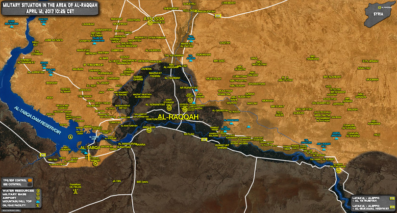 Bản đồ chiến sự tỉnh Raqqa, Syria