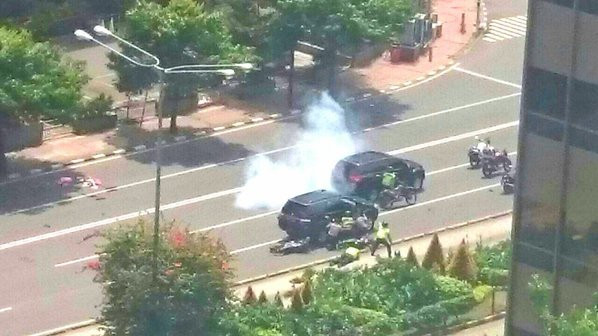 Hiện trường vụ nổ - Ảnh: Twitter của Niti Central