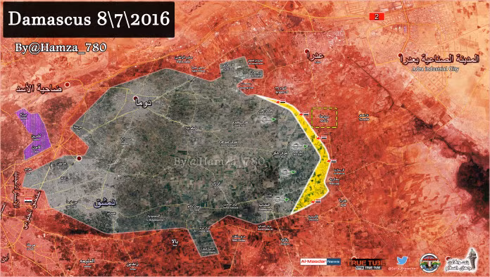 Bản đồ chiến sự chiến trường Đông Ghouta