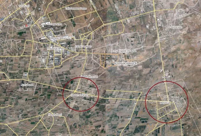 Bản đồ khu vực thị trấn Hawsh Al-Farah