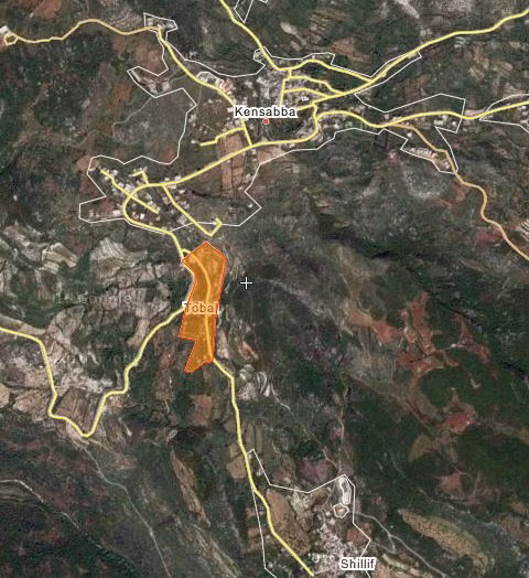 Bàn đồ khu vực thị trân Kinsaba, Bắc Latakia