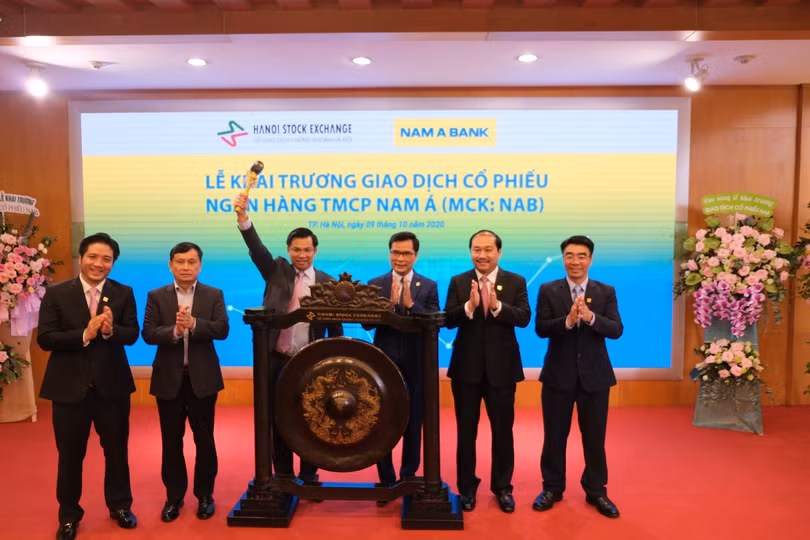 Cổ phiếu NAB của Ngân hàng TMCP Nam Á đã chính thức niêm yết và giao dịch trên sàn Upcom (Nguồn: HNX)