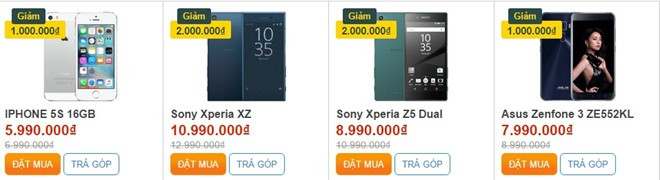 Nhiều di động giảm giá trong dịp Valentine.Ảnh chụp màn hình. Nhiều di động giảm giá trong dịp Valentine.Ảnh chụp màn hình.