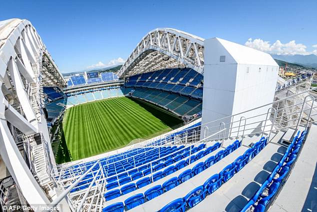 Quang cảnh của sân vận động Fisht Stadium ở Sochi, nơi diễn ra 6 trận đấu của World Cup 2018. Ảnh: AFP/Getty Images Quang cảnh của sân vận động Fisht Stadium ở Sochi, nơi diễn ra 6 trận đấu của World Cup 2018. Ảnh: AFP/Getty Images