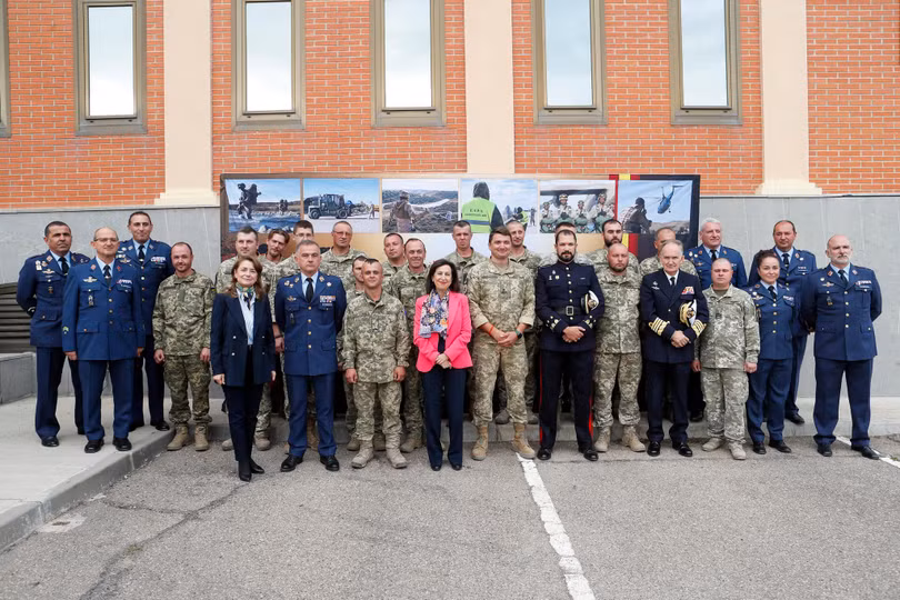 Quân đội Ukraine tại căn cứ không quân Tây Ban Nha ở Zaragoza. Tháng 10/2022. Tây Ban Nha. Ảnh: Bộ Quốc phòng Tây Ban Nha