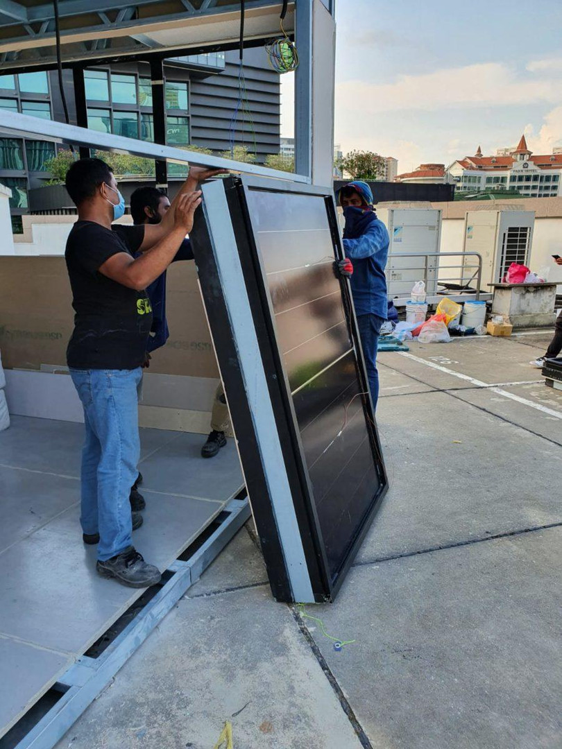 Khối tường BIPV xây dựng. Ảnh PV magazine Khối tường BIPV xây dựng. Ảnh PV magazine