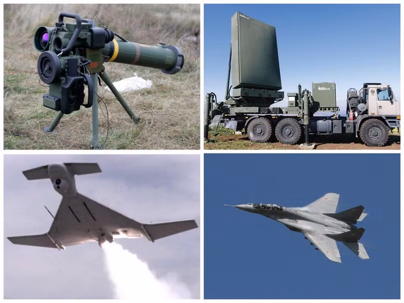 Những vũ khí trang bị nổi tiếng của Israel, bao gồm cả nâng cấp MiG-29 Liên Xô. Ảnh Military Ukraine.