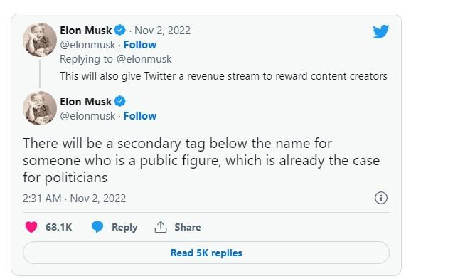 Một thẻ phụ khác cho người của công chúng. Theo Elon Musk. Một thẻ phụ khác cho người của công chúng. Theo Elon Musk.