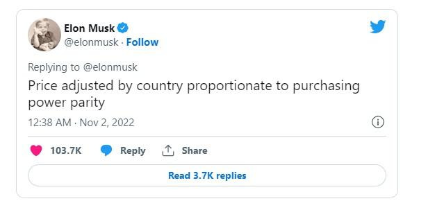 Giá cho tích xam lam sẽ khác nhau đối với từng khu vực, theo Elon Musk. Giá cho tích xam lam sẽ khác nhau đối với từng khu vực, theo Elon Musk.