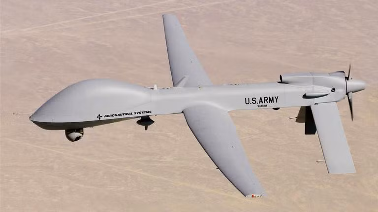 Máy bay không người lái chiến đấu MQ-1C Gray Eagle của quân đội Mỹ. Ảnh RT
