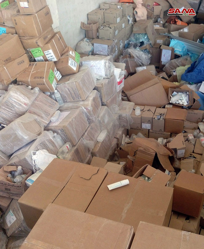 Kho vũ khí thu được ở tỉnh Quneitra. Ảnh truyền thông SANA