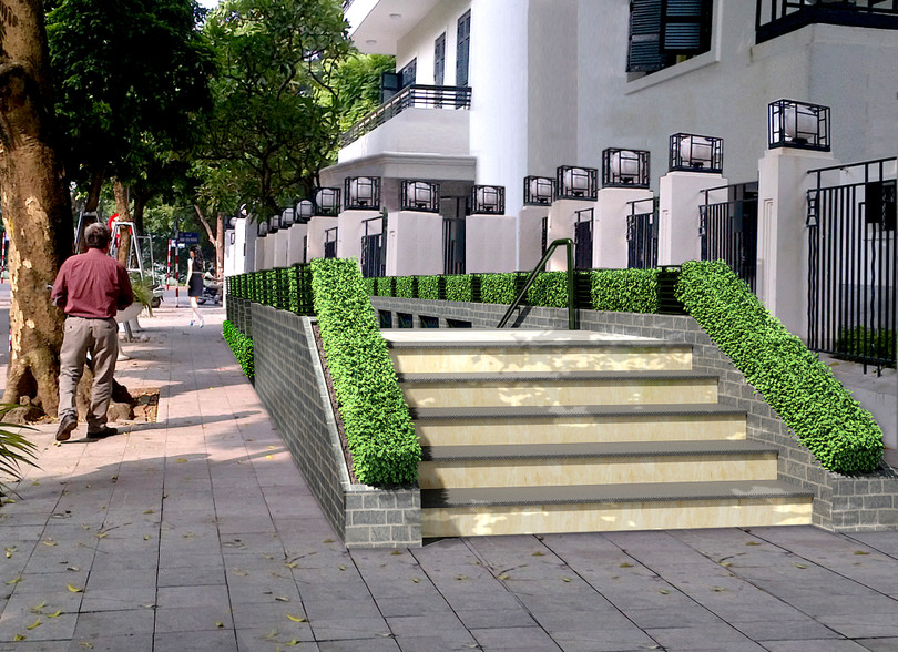 Cửa lên xuống số 2 bố trí bên trước Tổng Công ty Điện lực Miền Bắc.