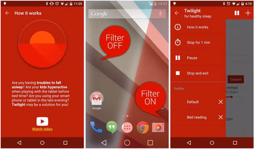 Twilight là ứng dụng miễn phí cung cấp tính năng lọc tia sáng xanh. Ảnh: DT