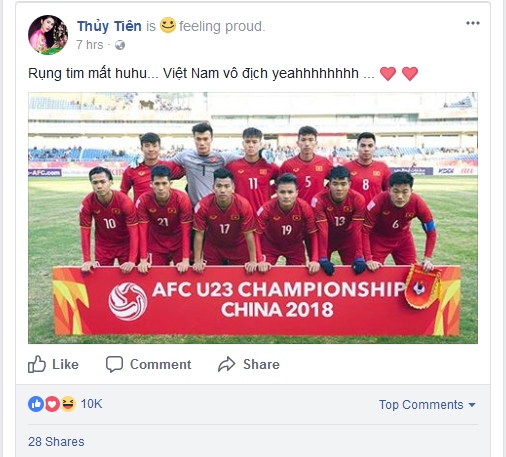 Đoạn Status của ca sĩ Thủy Tiên