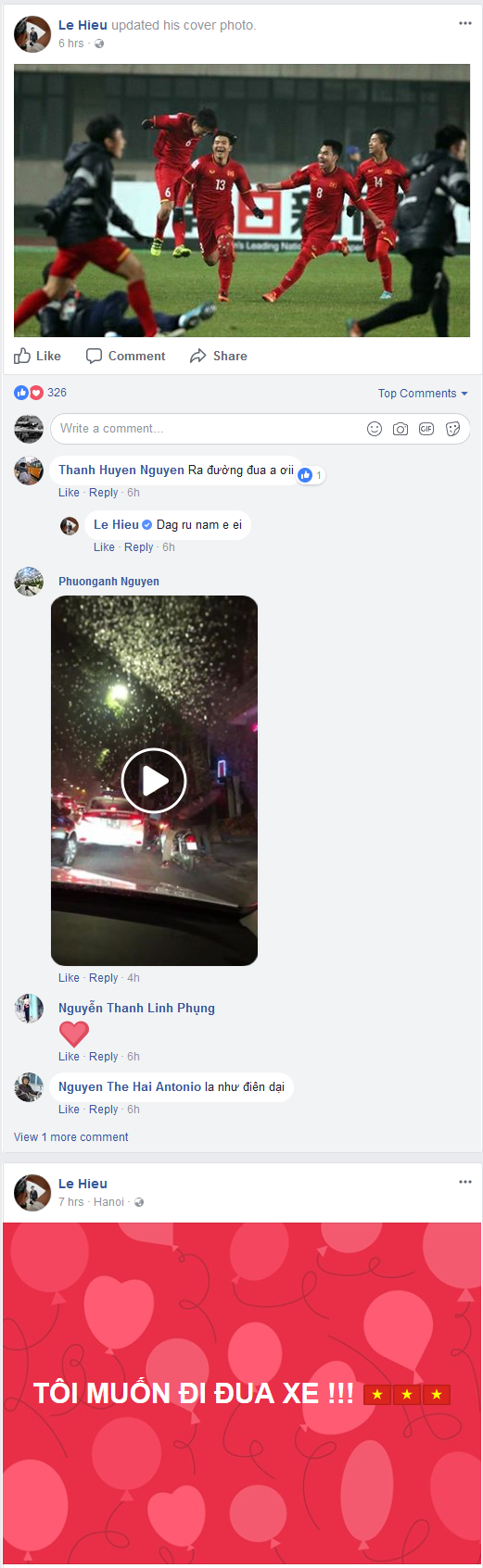 Đoạn Status của ca sĩ Lê Hiếu