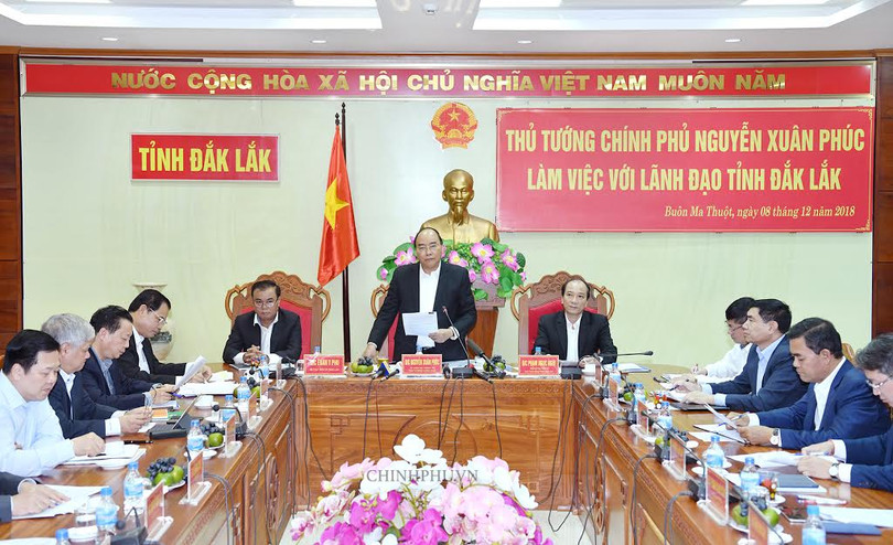 Thủ tướng Chính phủ làm việc với lãnh đạo tỉnh Đắk Lắk (Nguồn: VPCP)