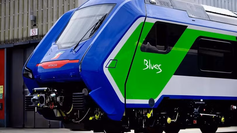 Đoàn tàu lai "Blues Train" tại hội chợ vận tải InnoTrans ở Berlin. Ảnh Euronews