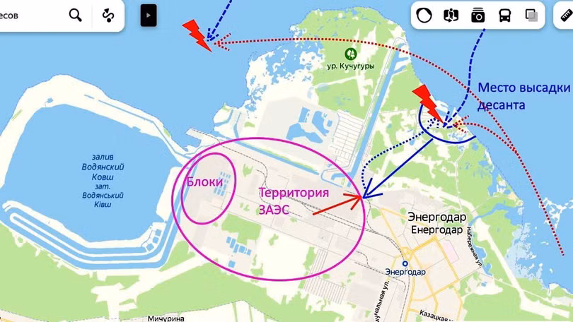 Các mũi đột kích của quân đội Ukraine vào nhà máy điện hạt nhân Zaporozhye. Ảnh South Front. Các mũi đột kích của quân đội Ukraine vào nhà máy điện hạt nhân Zaporozhye. Ảnh South Front.