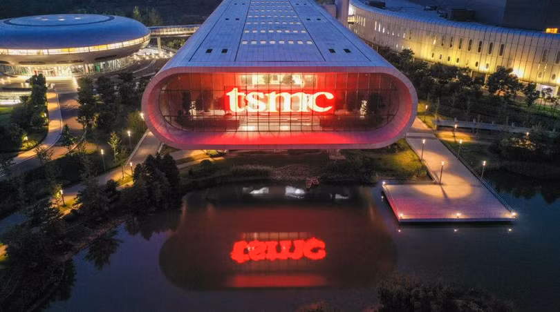 Nhà máy của Công ty Sản xuất Chất bán dẫn Đài Loan (TSMC) ở Nam Kinh, thuộc tỉnh Giang Tô phía đông Trung Quốc. Ảnh AFP