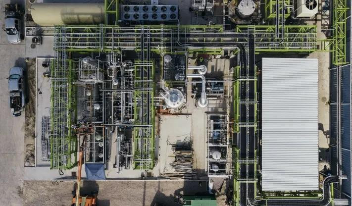 Màng lọc ZwitterCo nằm ở góc dưới cùng bên trái của nhà máy sản xuất hóa chất Solugen. Ảnh công ty Solugen