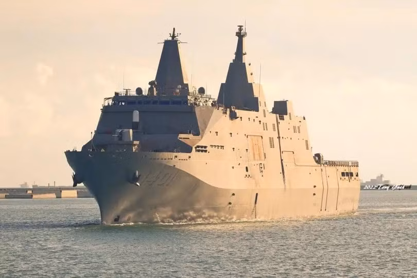 LPD Yu Shan trong quá trình thử nghiệm trên biển. Ảnh TaiwanShipsWatchers