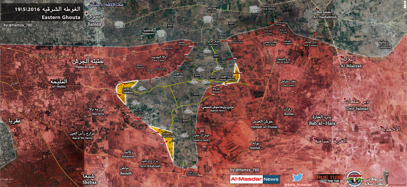  Quân đội Syria, Hezbollah nắm bắt thị trấn quan trọng Đông Ghouta