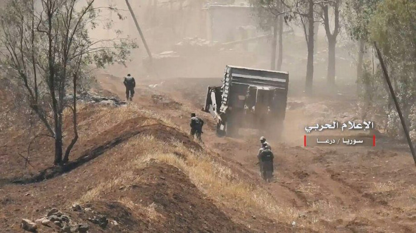 Các đơn vị quân đội Syria tiến công giải phóng các khu dân cư bắc Daraa. ảnh minh họa Video
