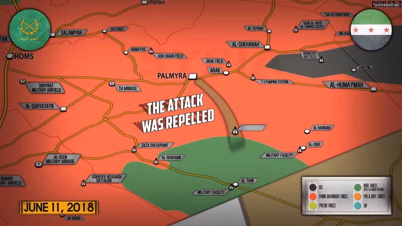 Tình hình chiến sự ngày 12.06.2018 theo South Front. Ảnh minh họa video