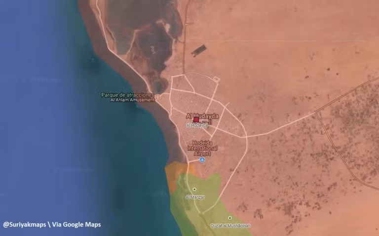 Lực lượng liên minh quân sự do Ả rập Xê út dẫn đầu đánh chiếm của ngõ vào sân bay thành phố cảng al-Hudaydah. Ảnh South Front