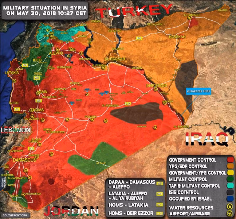 Tình huống chiến trường Syria tính đến ngày 30.05.2018