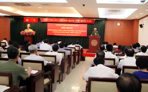 Hội nghị tổng kết công tác phòng chống tham nhũng tại TP HCM với sự tham dự đầy đủ của tất cả các sở ngành, quận huyện. Ảnh: N.C