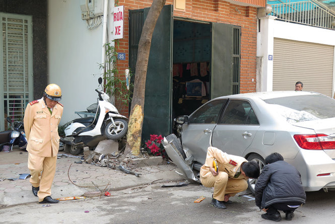 Hiện trường vụ tai nạn - Ảnh: QUANG THẾ