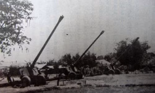 Trận địa pháo M-46 130mm pháo kích Bộ Tổng tham mưu Quân đội Sài Gòn ngày 28/4/1975.